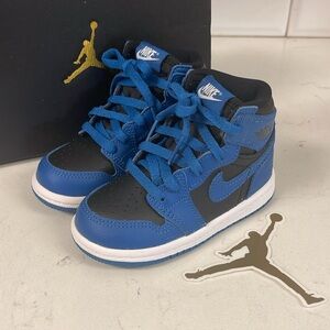 Jordan 1 Retro High OG (TD) AQ2665-404 Dark Marina Blue & Black 7C NEW with Box